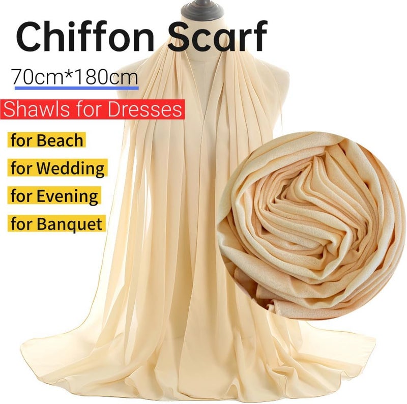 Harewom Chiffon Hijab for Women Sheer Shawl and Wraps for Wedding Bridal Scarves Summer Lightweight Sun-proof Scarf - Image 2